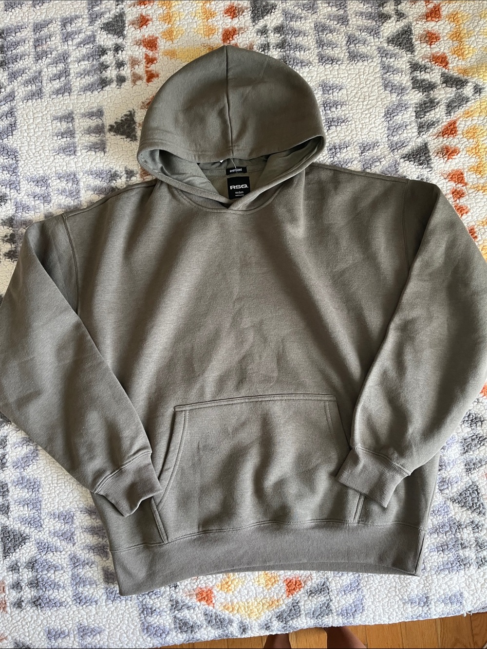 RSQ Olive Green Men's Pullover Hoodie